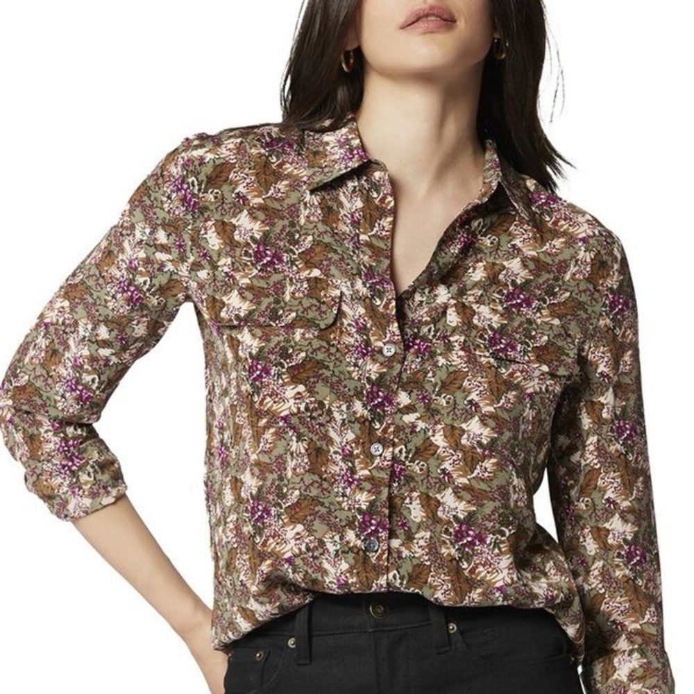 Equipment | Femme Mari Multicolor Silk Button Down Shirt